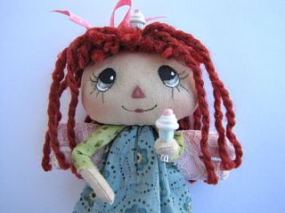 OOAK Primitive Raggedy Ann Littlest Angel Mini Doll Cassie Cupcake