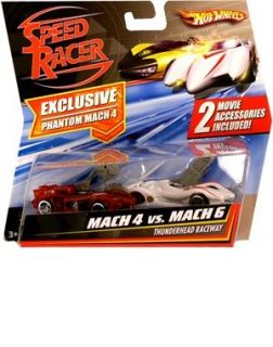 Features of Hot Wheels Speed Racer Phantom Mach 4 vs. Mach 6