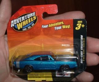 1969 Dodge Charger R/T Turquoise blue short card Adventure Wheels 164