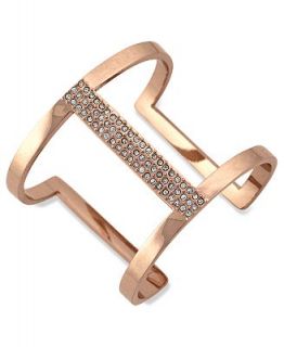Vince Camuto Bracelet, Rose Gold Tone Glass Crystal Cut Out Cuff