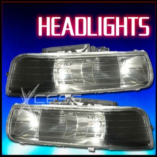 1999 2002 Chevy Silverado Black Headlight LH RH