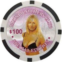 PC Sexy Bikini Girls Laser Poker Chip Samples 131