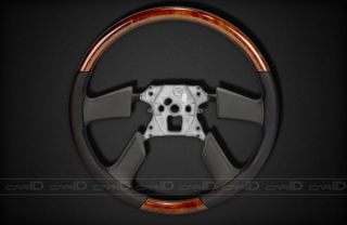 New Factory Style Steering Wheel Oxford Burl w Black Leather