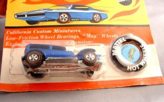 Hot Wheels Redline 1969 THE DEMON MOC on Card with Collectors Button