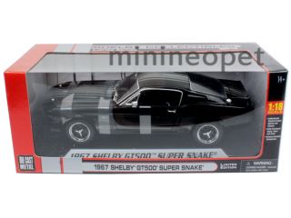 Collectibles 1967 Shelby Mustang GT500 Super Snake 1 18 Black w Silver