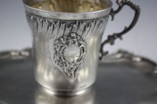 Antique French Sterling Silver Cup and Tray