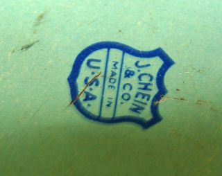 Vintage 1950s J Chein Co Made in USA Tin Rabbit Pushing Wheelbarrow
