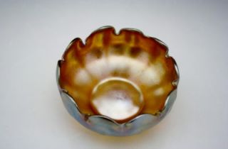 C1900 LC Tiffany Favrile Gold Art Glass Open Bowl 