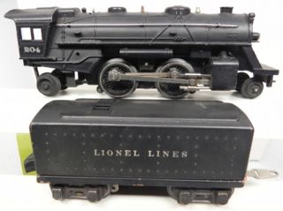 Lionel Pre War 204 Engine and Whistle Tender Excellent Runs