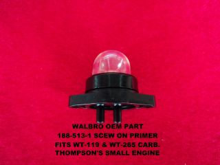 Ryobi 683974 Primer Bulb by Walbro Snap in Fit