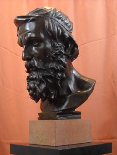 Ancient Greek Euclid Plato Bronze Bust Mathematician Statue Sculpture