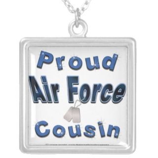 Proud Air Force Cousin Blue Necklace