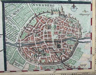 1633 Jansson Ortelius Nöttelein Map Nürnberg Nuremberg
