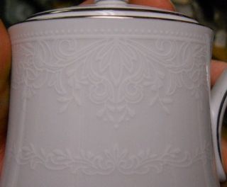 Noritake China Enchanted Lace 4247 Pattern Coffee Pot with Lid