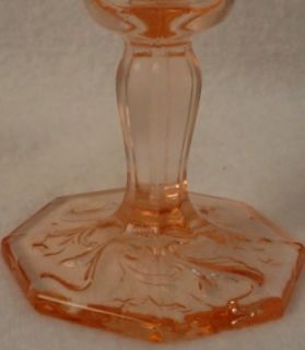 McKee Glass Rock Crystal Flower Pink Water Goblet 6 3 8
