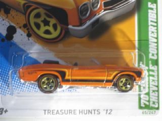 Hot Wheels 2012 Treasure Hunt 70 Chevy Chevelle Convertible