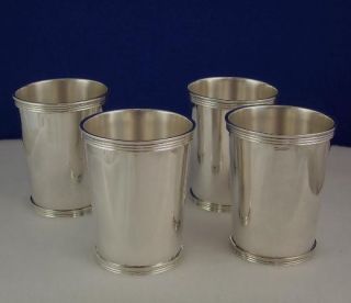 Set 4 Sterling Silver Mint Julep Cups INTERNATIONAL P699, NO MONOGRAM