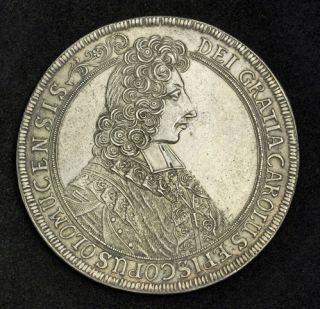 1705, Olmutz, Charles III of Lorraine. Beautiful Silver Thaler Coin. R