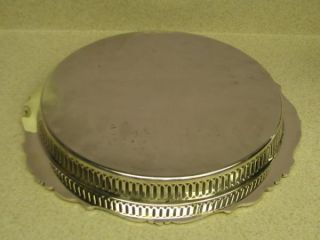 Baroque Silver Plated Round Tray with Divided Glass Liner 289
