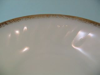 Vintage Fire King Milk Glass Swirl Gold Rim Berry Dessert Bowl