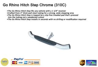 Go Rhino Rear Hitch Step Chrome for 1 1 4 Receiver