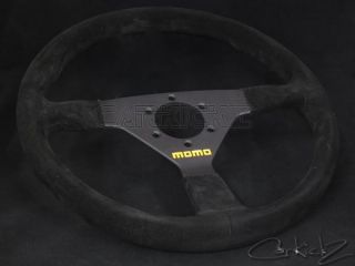 Momo Steering Wheel 350mm Mod 78 Black Suede Black Spoke Mazda Acura