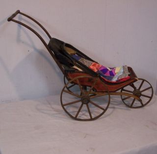 Early Antique Three Wheel Doll Buggy Stroller