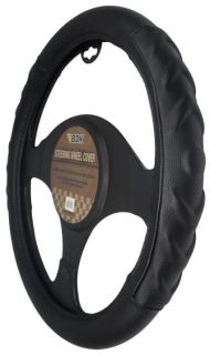 Comfort Grip Soft Black Auto Car Steering Wheel Cover 15 Wheel Size