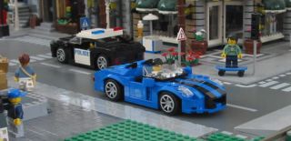 Lego Custom Blue Sports Car w/ Black City Town 10211 8402 10185 10224
