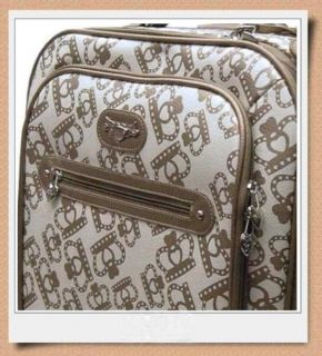 Rolling Expandable Carry on in Bone/Gold w/ 360 degree spinner Wheels