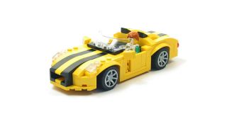 Lego Custom Yellow Sports Car w Black City Town 4207 4435 3648 6913
