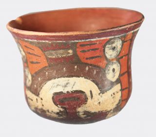 Pre Columbian Nazca Pottery Cup with Stylised Head