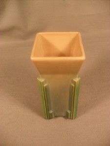 Roseville Futura 8 Milk Carton Vase in Green Blue 402 8