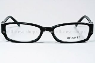 New Chanel Eyeglasses Frame 3131 501 Black Silver Camellia Authentic