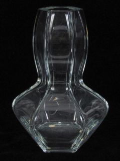 Baccarat France Clear Crystal Art Glass 6 Sided Paneled 10 Flower