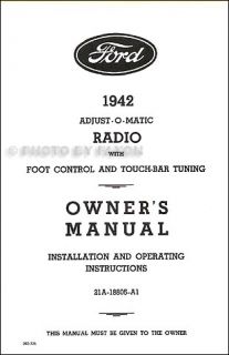 1942 Ford Radio Installation and Owner Manual 42