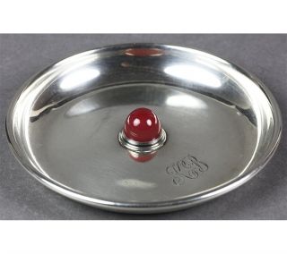 ART NOUVEAU GOLDSMITHS & SILVERMSITHS SILVER PIN DISH WITH CABOUCHON