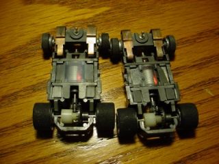 Two 440x2 Narrow Indy Type Tyco Mattel HO Slot Car Chassis