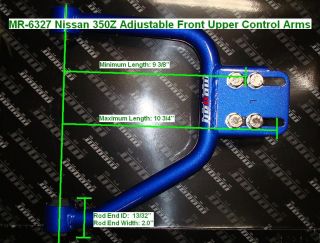Megan Racing Adjustable Front Upper Control Arms 03+ Nissan 350Z
