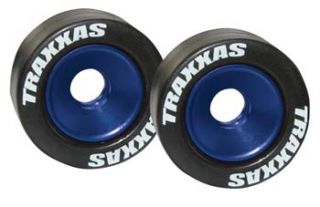 Traxxas Wheelie Bar Wheels & Tires w/Bearings (2 ea) Blue