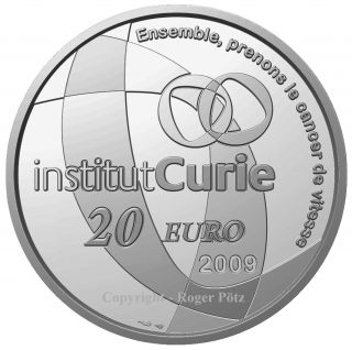 20 Euro 2009 Institut Curie Piefort Silber PP Topmotiv