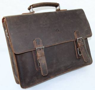 Vintage Herren Leder Laptoptasche Umhängetasche Tasche Bürotasche