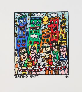 James Rizzi   Eating Out   Farblithografie  2D