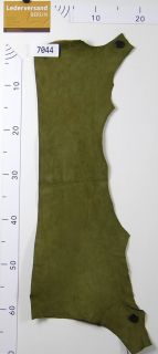 Lederstueck Ziegenleder Velours gruen natur 60x20 cm 0 5 mm Wildleder