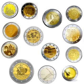 Komplettsatz 13 Münzen 2011   2 Euro Gedenkmünzen 2011