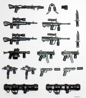 Rebelarms   16 Moderne Waffen Gewehr MP TOW Set für LEGO