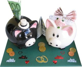 lustiges Geldgeschenk Hochzeit Sparschwein aus Keramik