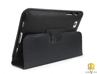 Schwarz echt Leder tasche Case Hülle Stand f. Samsung Galaxy Tab Plus