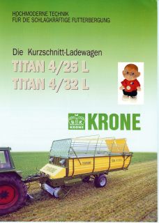 Krone Ladewagen Titan 4/25 L 4/32 L 12/98~Prospekt~