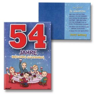 Archie Geburtstagskarte zum 54. Geburtstag Junge Mädchen blau